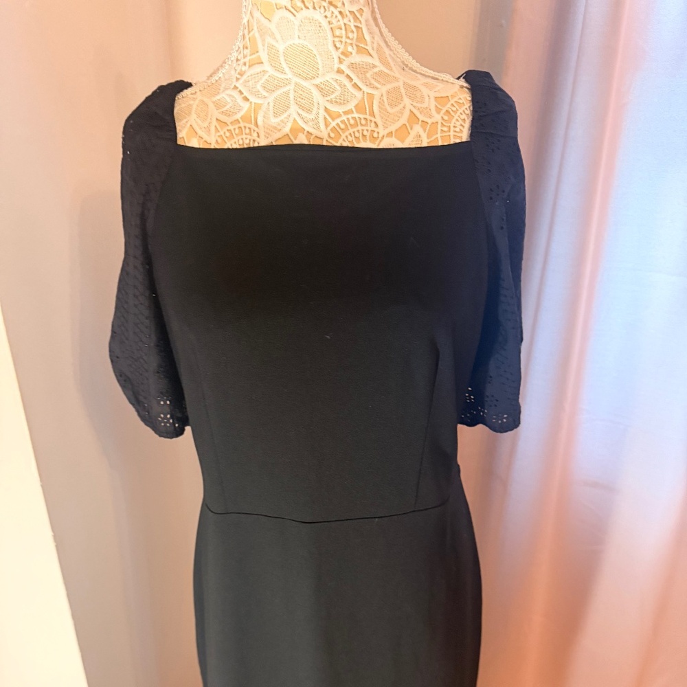 Black Eyelet sleeve ponte sheath dress Never worn